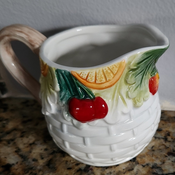 Tropical Fruit Collection 2 Piece Sugar Bowl And Creamer Set By Corner Ruby. New - Picture 10 of 16